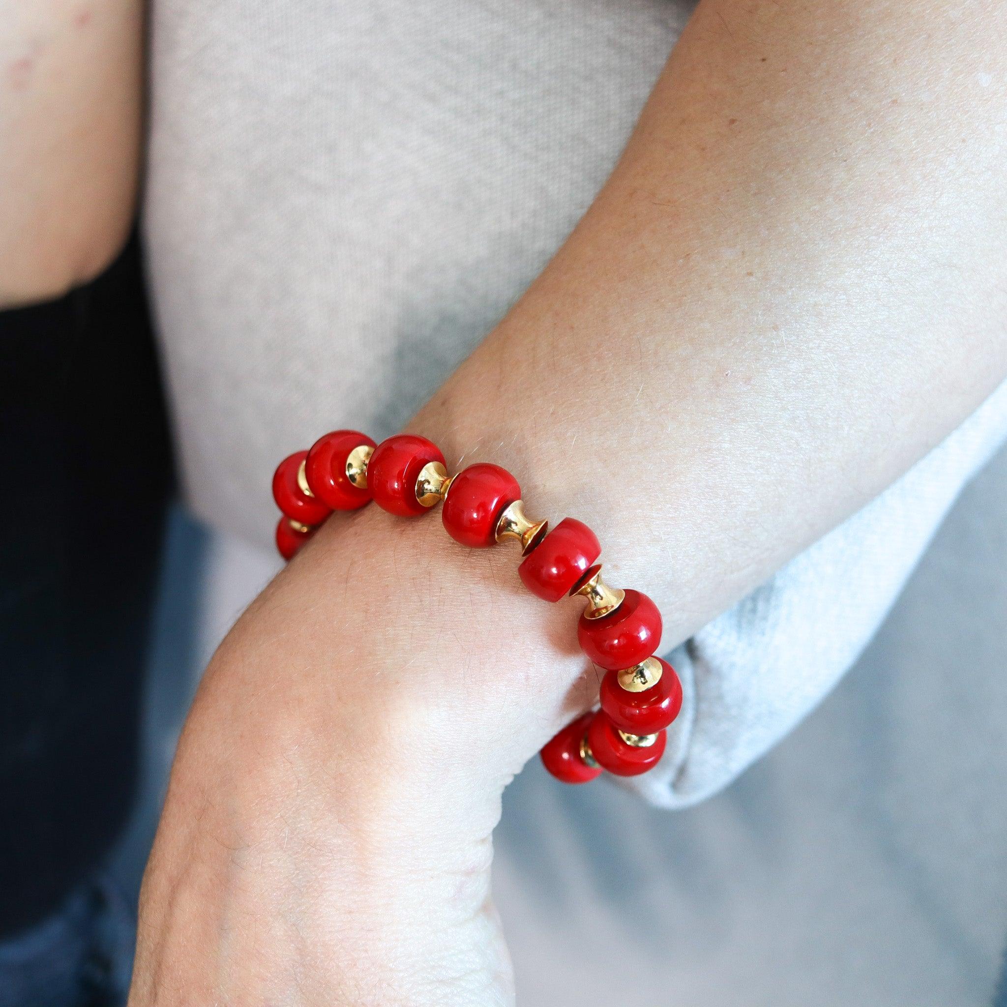 Pneus bangle bracelet designed by Marina B. (1930-2023).

This is a fantastic colorful bangle-bracelet, created in Milano Italy by Marina B. back in 1994. The bracelet is from the Pneus Unthreaded beads collection and is particularly named the Cimin