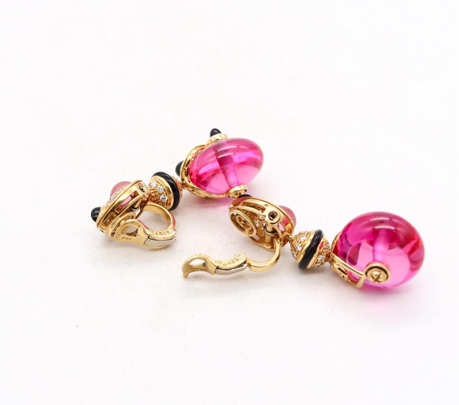 Marina B Milano Pneus-Ohrringe aus 18Kt Gold mit 82,11 Karat Diamanten und Turmalin (Brillantschliff)