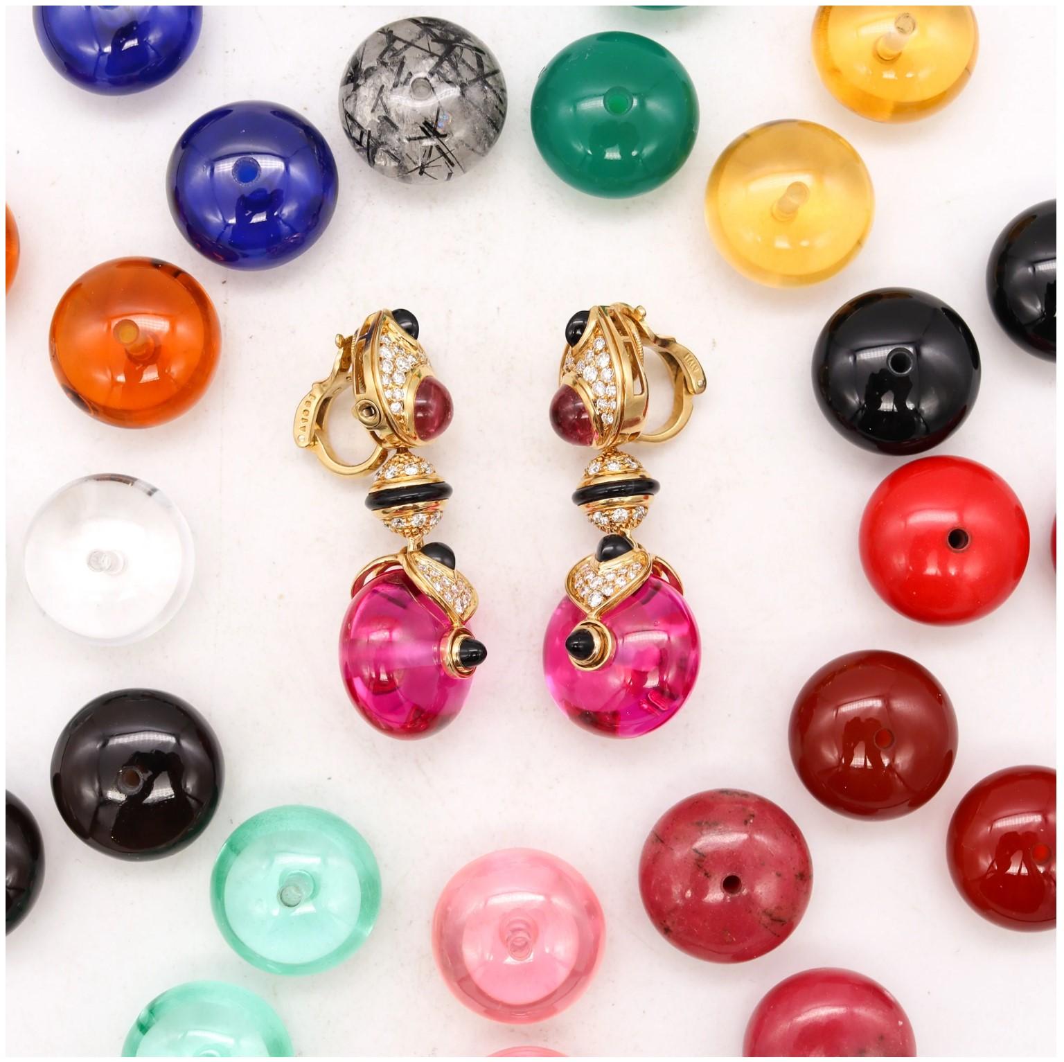 Marina B Milano Pneus-Ohrringe aus 18Kt Gold mit 82,11 Karat Diamanten und Turmalin 3