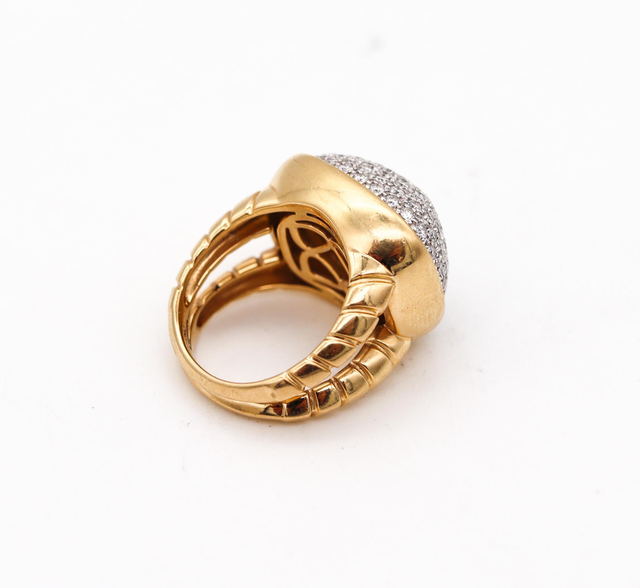 Brilliant Cut Marina B. Milano Tiguella Pave Cocktail Ring in 18kt Gold with 2.55ctw Diamonds For Sale