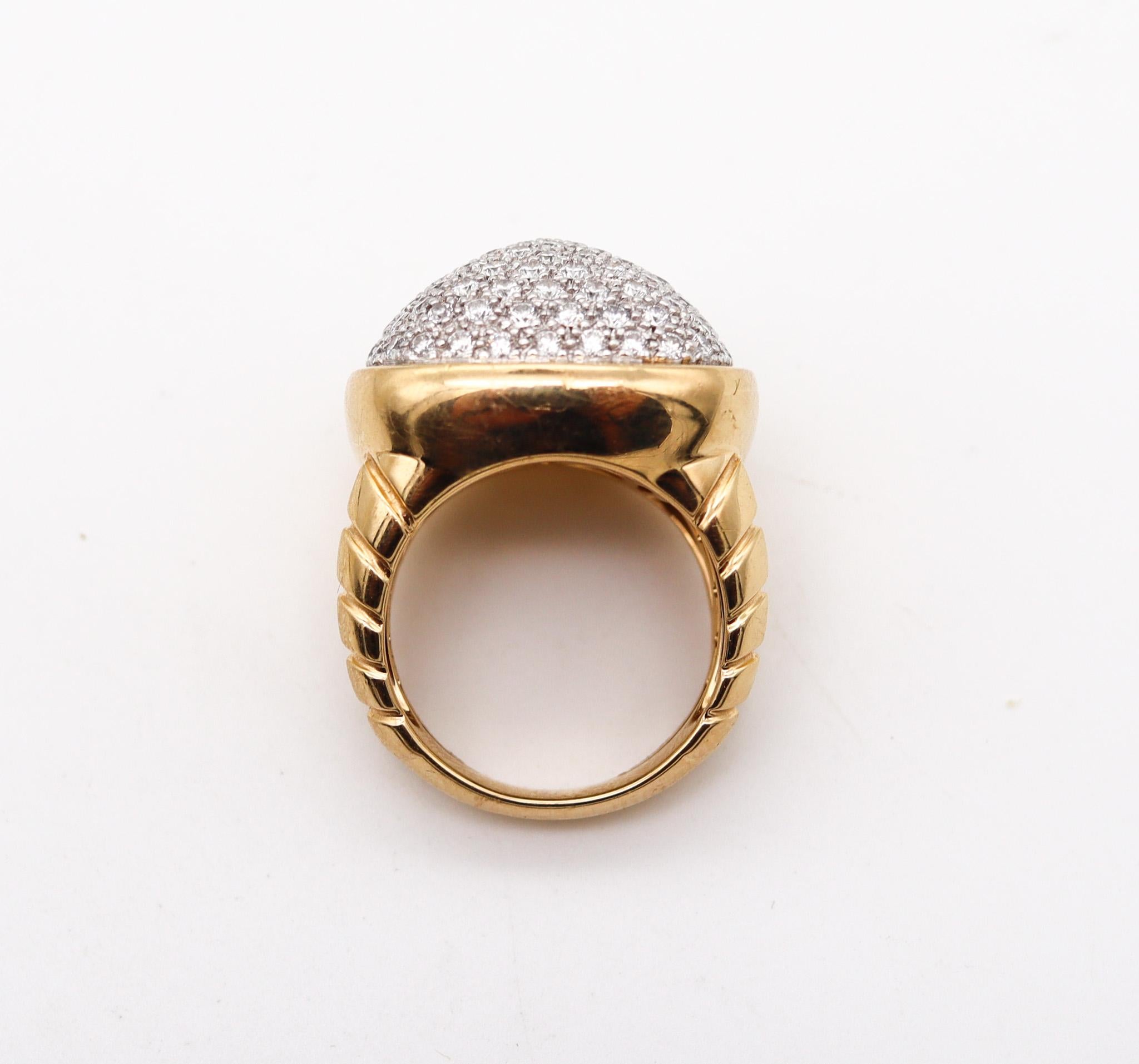 Marina B. Milano Tiguella Pave Cocktail Ring in 18kt Gold with 2.55ctw Diamonds For Sale 1