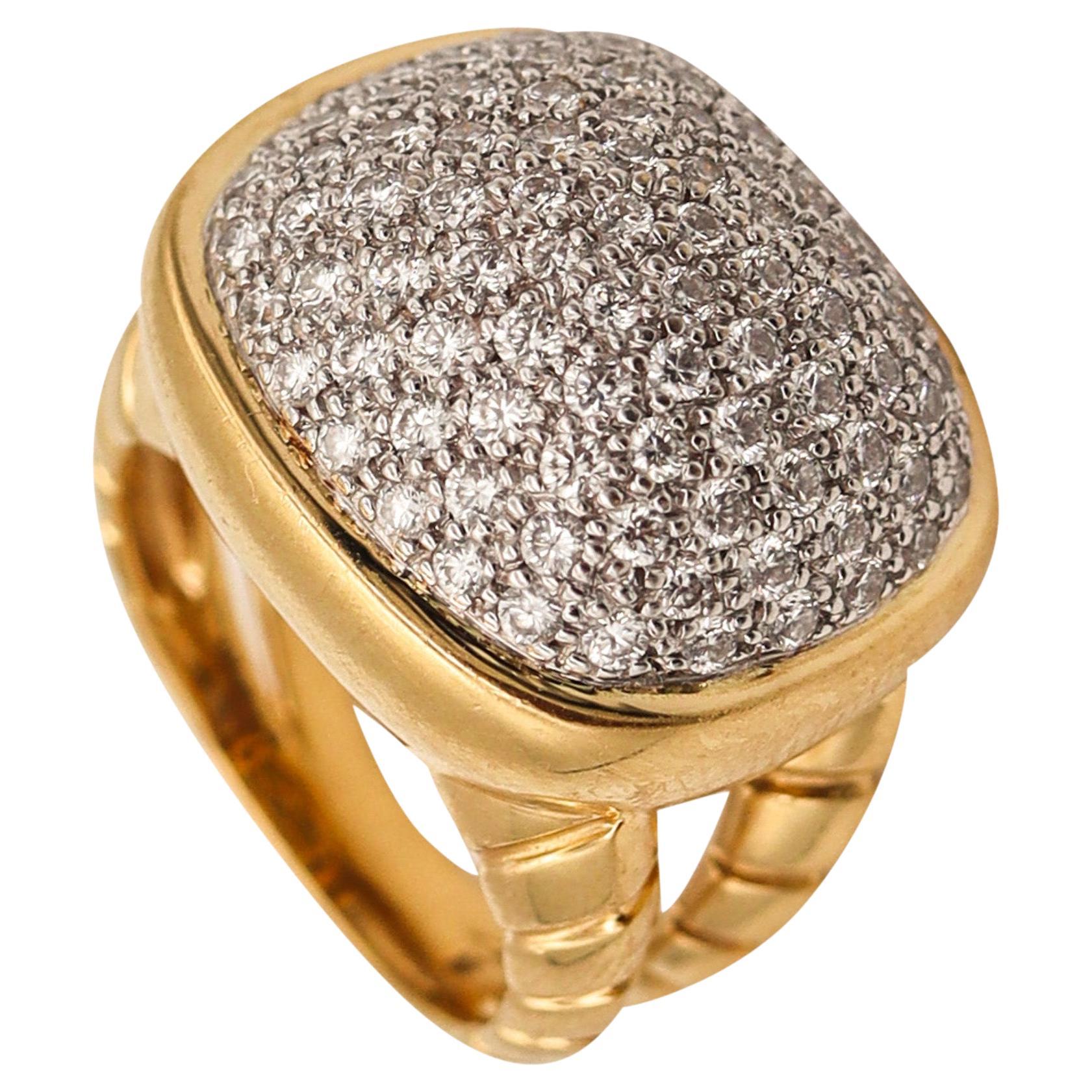 Marina B. Milano Tiguella Pave Cocktail Ring in 18kt Gold with 2.55ctw Diamonds For Sale