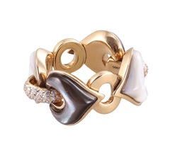 Marina B Mother of Pearl Diamond Gold Band Ring