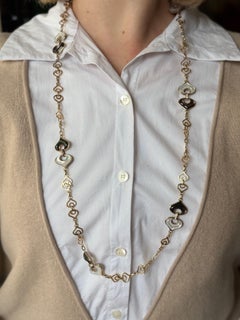 Marina B Mother of Pearl Diamond Gold Long Chain Necklace