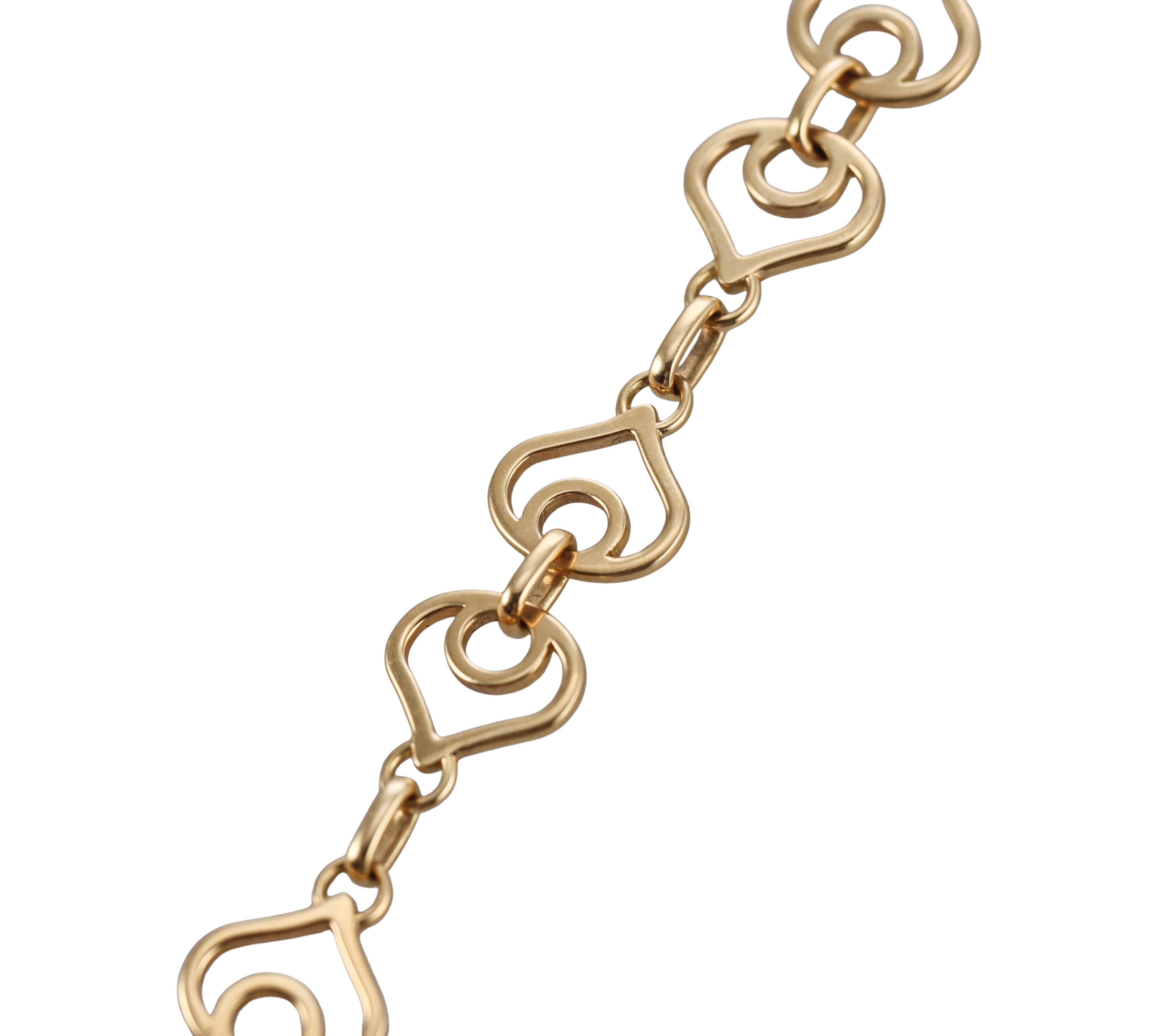 Marina B Mother of Pearl Diamond Gold Long Chain Necklace For Sale 1