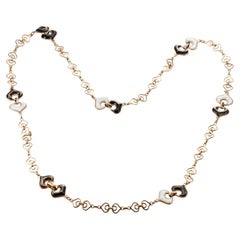 Marina B Mother of Pearl Diamond Gold Long Chain Necklace