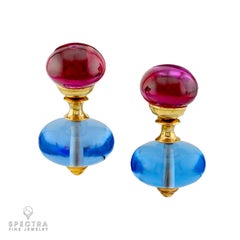 Marina B Suite de colliers et de boucles d'oreilles en quartz multicolore  Or 18 carats