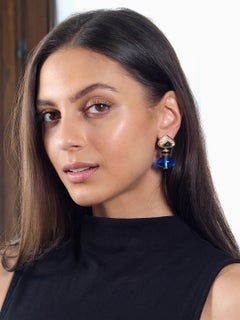 Marina B. Multi-Gem 18K Gold Vintage Interchangeable Pneu Drop Ear-Clip Earrings