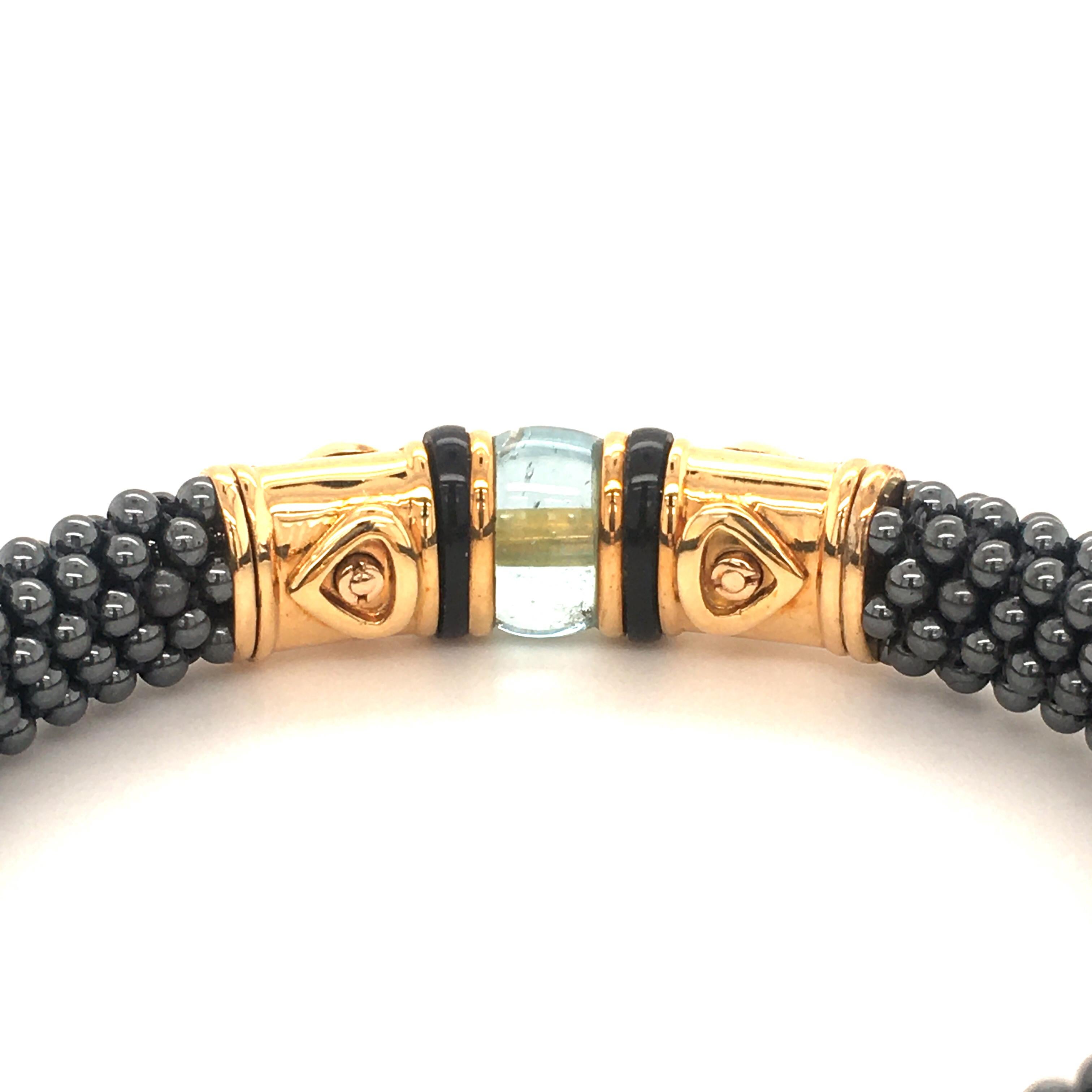 Marina B 'Najwa' Bracelet with Hematite, Sapphire, Aquamarin and Diamonds 4