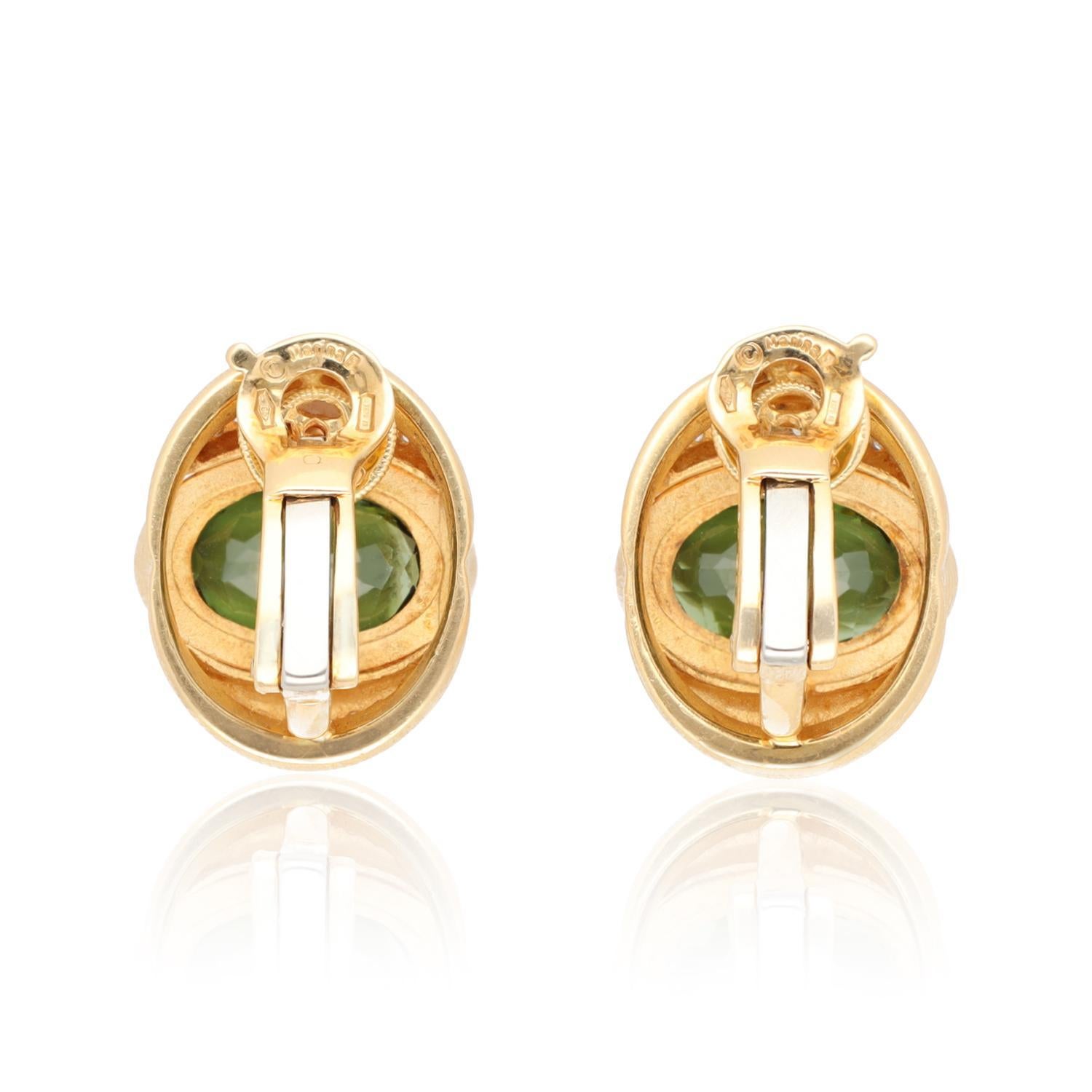 Marina B Clips d'oreilles en tourmaline et diamants 