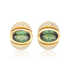 MARINA B 'Oca' Tourmaline and Diamond Ear Clips