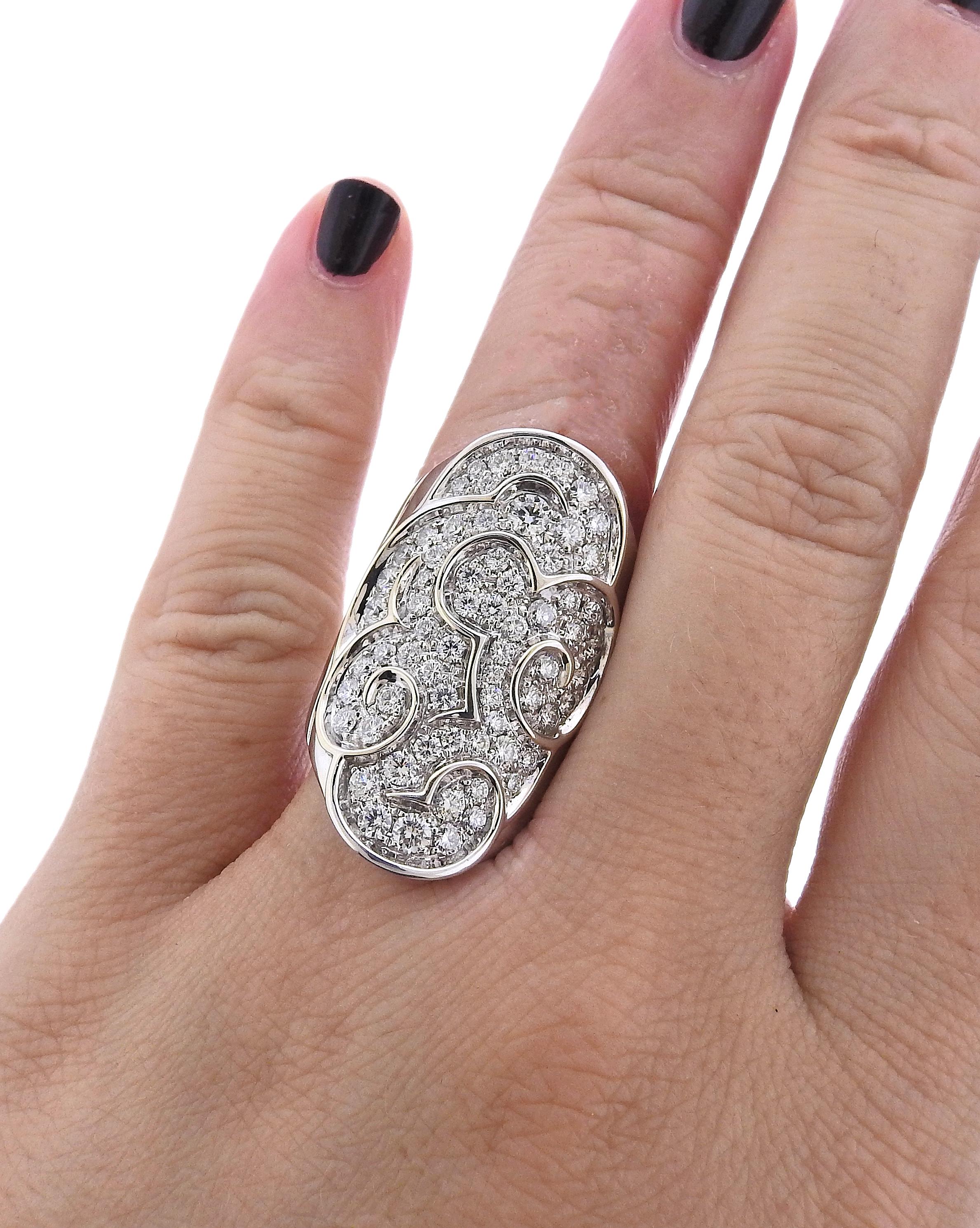 Women's Marina B Onda Diamond White Gold Ring For Sale
