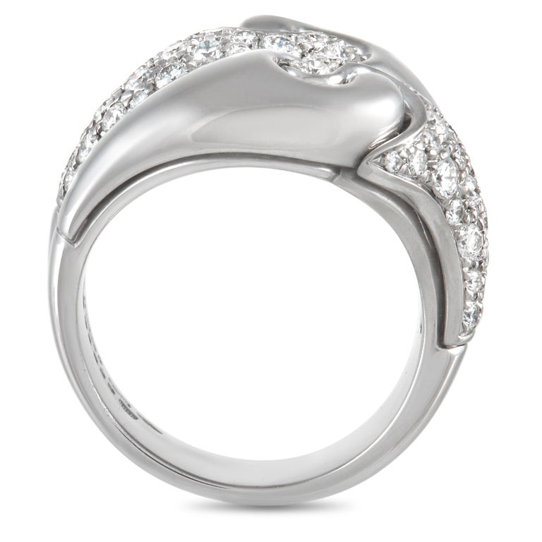 Marina B Onda Knot 18K White Gold 1.50 Ct Diamond Ring For Sale at 1stDibs