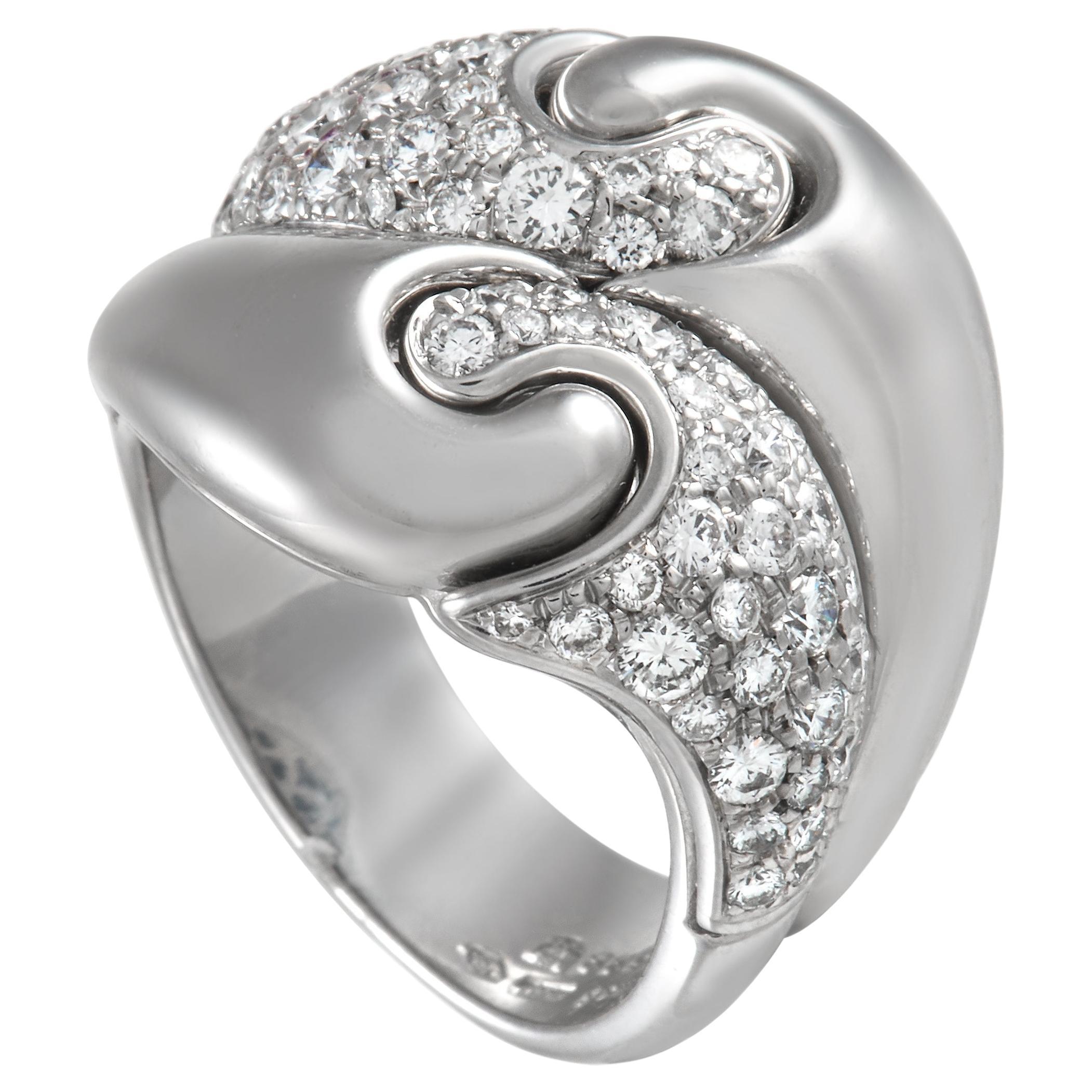 Marina B Onda Knot 18K White Gold 1.50 Ct Diamond Ring For Sale