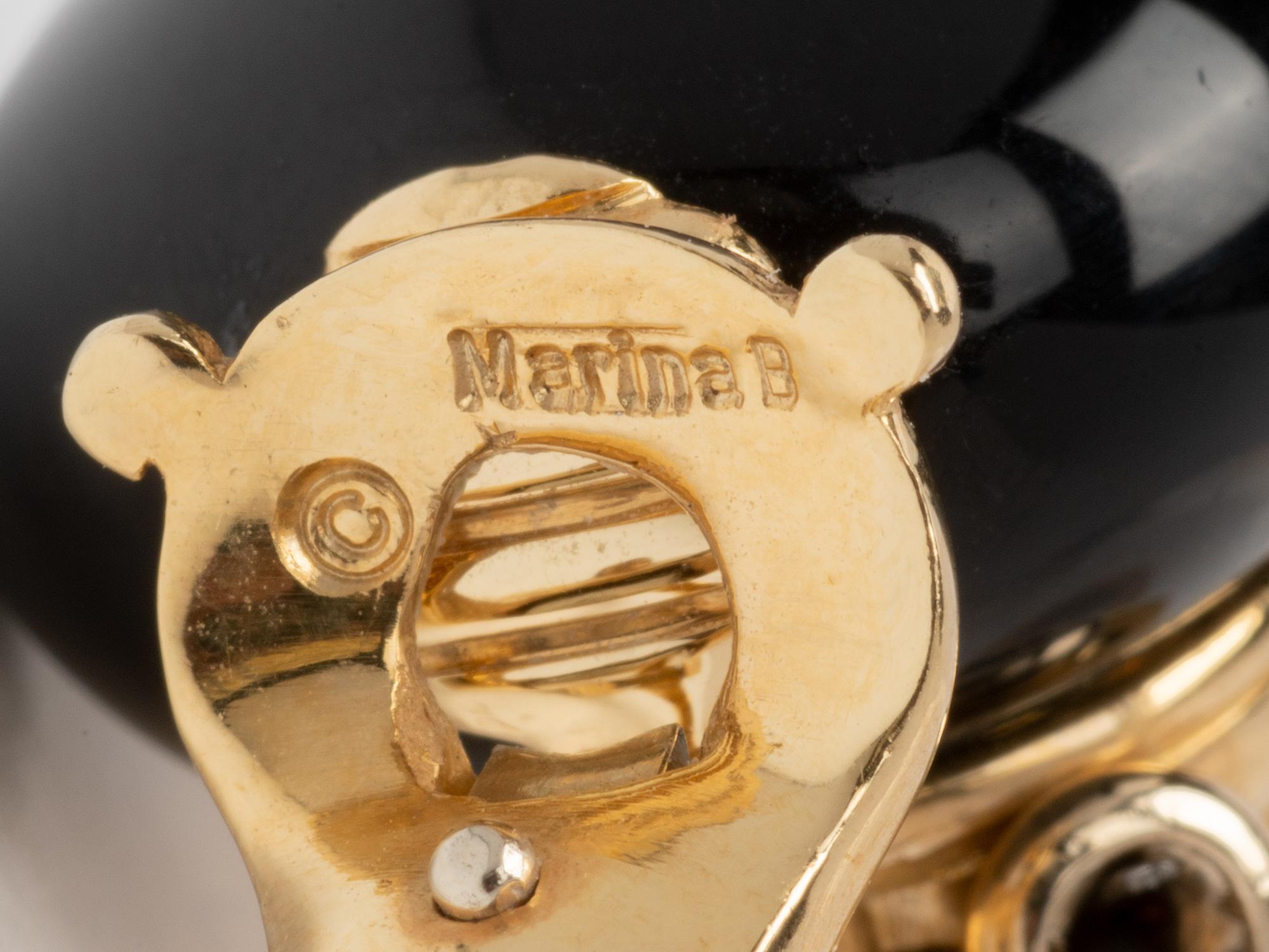 Marina B. Orecchino con perline di onice e cristallo di rocca. in vendita 2