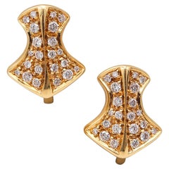 Marina B. Paris Milan 1981 Boucles d'oreilles Clips-On en or jaune 18Kt avec diamants VS