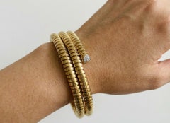 Marina B Bracelet à trois rangs de diamants pavés - or jaune 18 carats