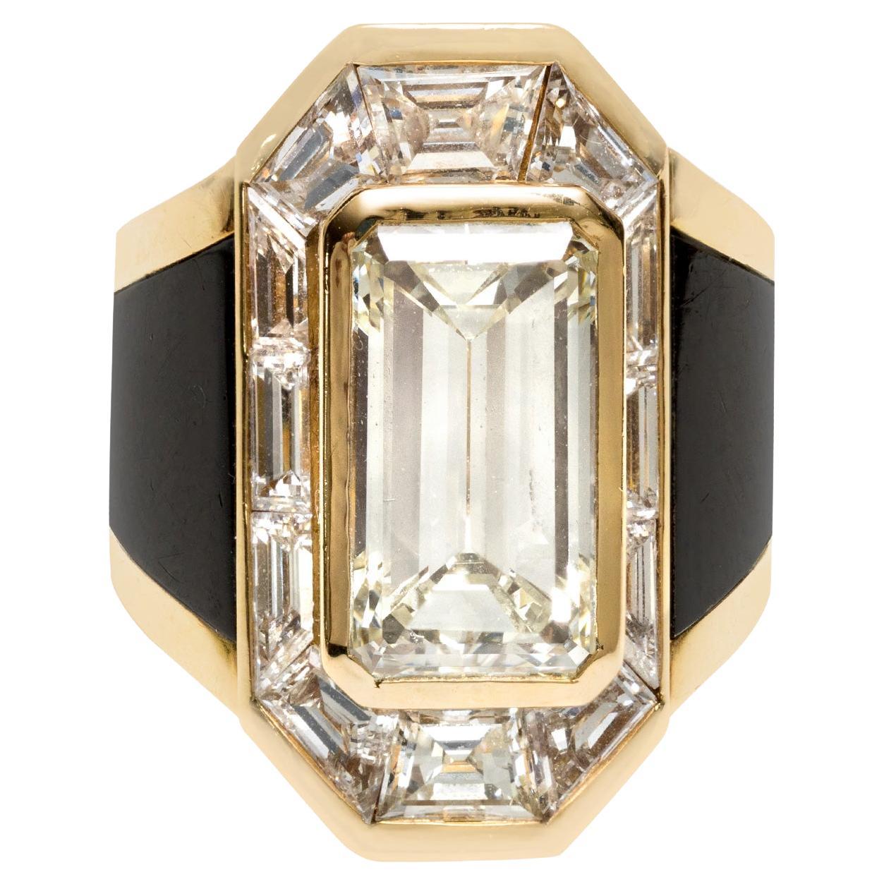 Marina B "Pharaon Jasmine" Diamond and Enamel Ring For Sale