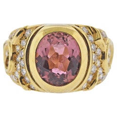 Marina B Pink Tourmaline Diamond Gold Ring