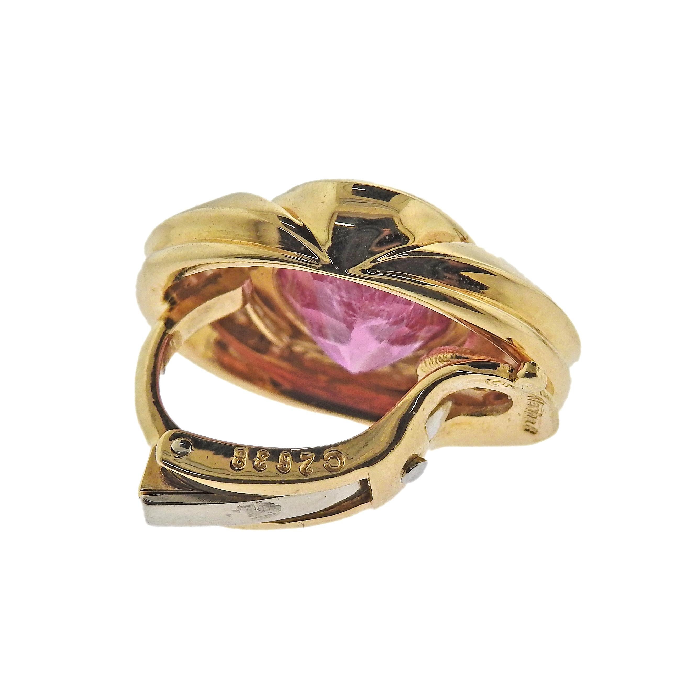 Rosa Turmalin-Ohrringe aus Gold von Marina B im Zustand „Hervorragend“ im Angebot in New York, NY
