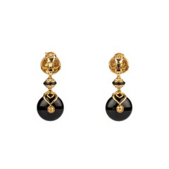 Marina B Pneu Diamond Onyx Citrines Ear-Pendants