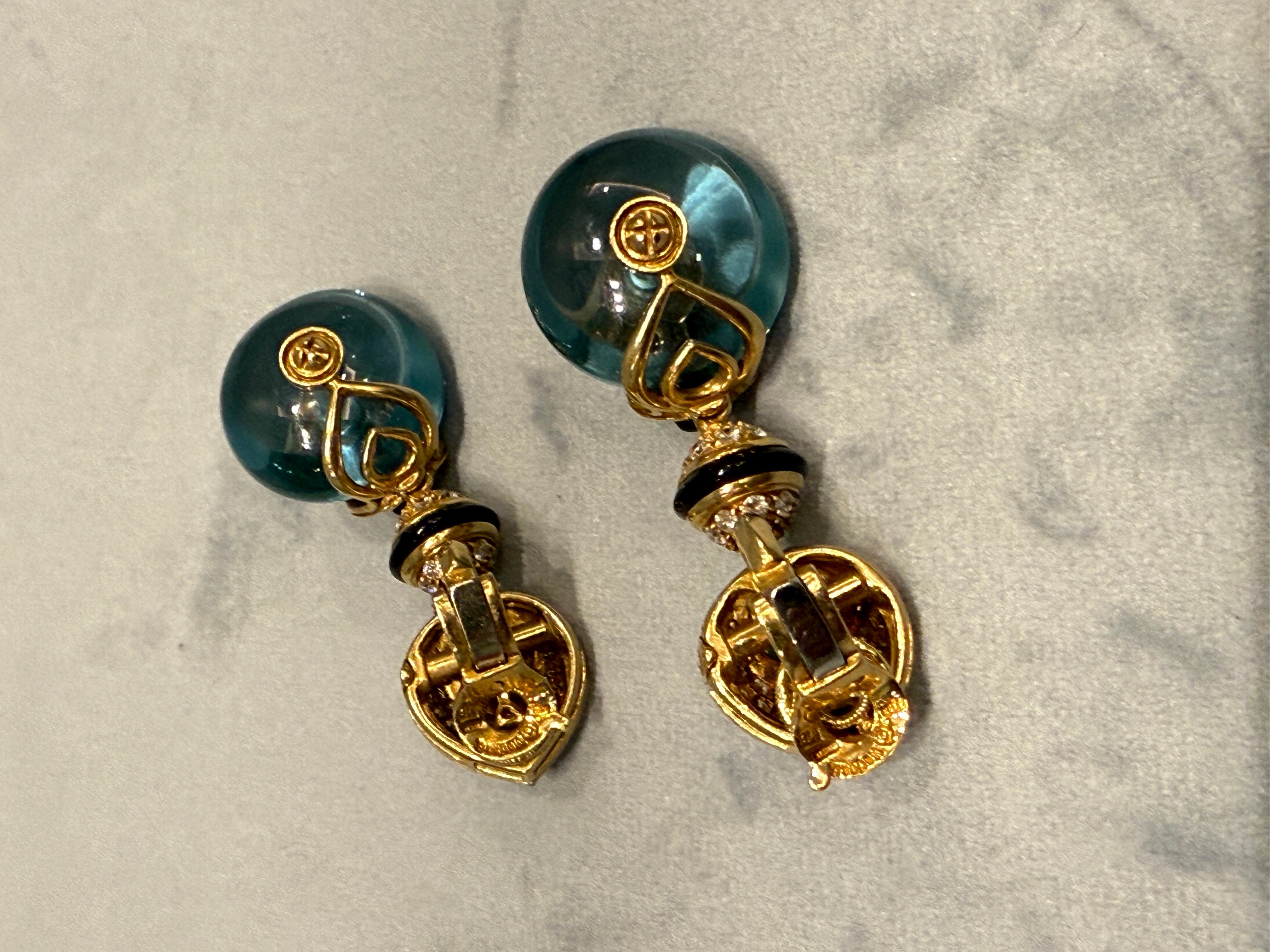 Taille ronde Marina B Boucles d'oreilles 
