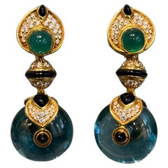 Pendientes Marina B "Pneu" Oro de 18 quilates y diamantes con orbes intercambiables
