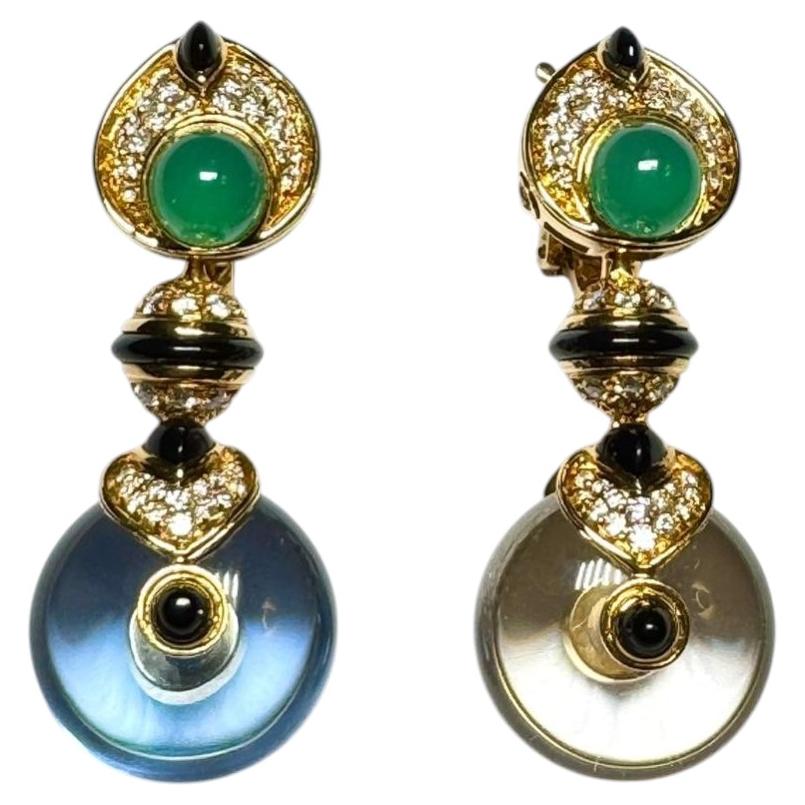 MARINA B "Pneu" earrings in yellow gold, russian quartz For Sale