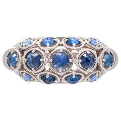 Marina B. Anillo de zafiro y cúpula de oro blanco de 18 quilates
