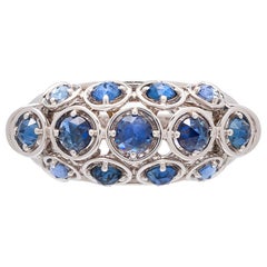 Marina B. Sapphire and 18 Karat White Gold Dome Ring