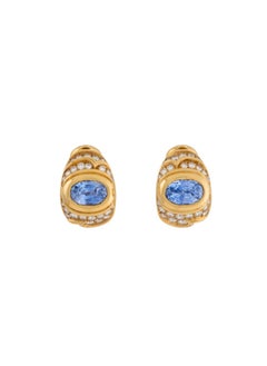 A Pair of Marina B Sapphire And Diamond Earrings