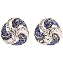 Vintage Marina B Sapphire and Diamond Vertigo Earrings