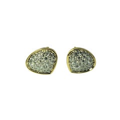 Marina B Trisola 18K Yellow Gold Pave Diamond Teardrop Stud Earrings #20583