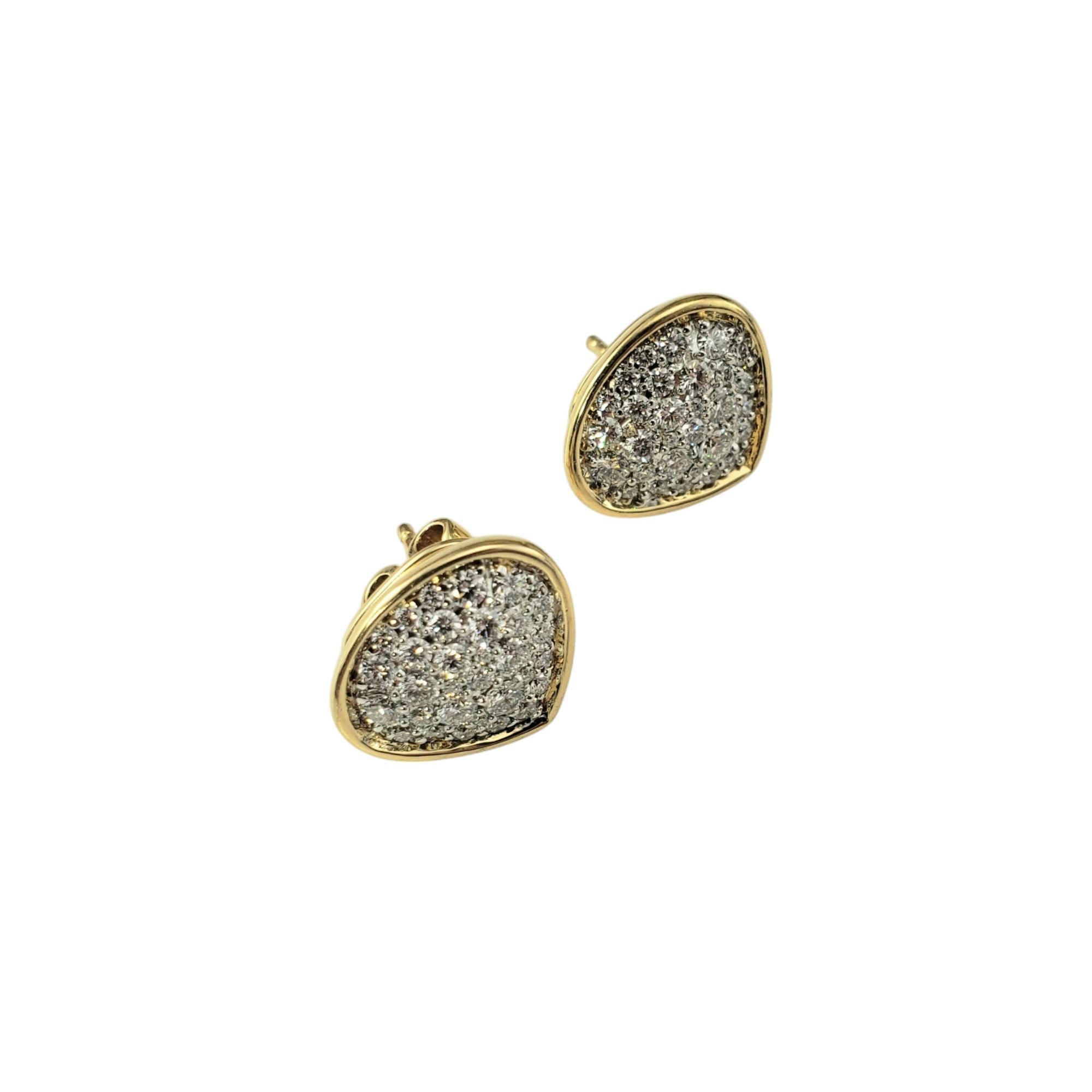 Contemporary Marina B Trisola 18K Yellow Gold Pave Diamond Teardrop Stud Earrings #20583