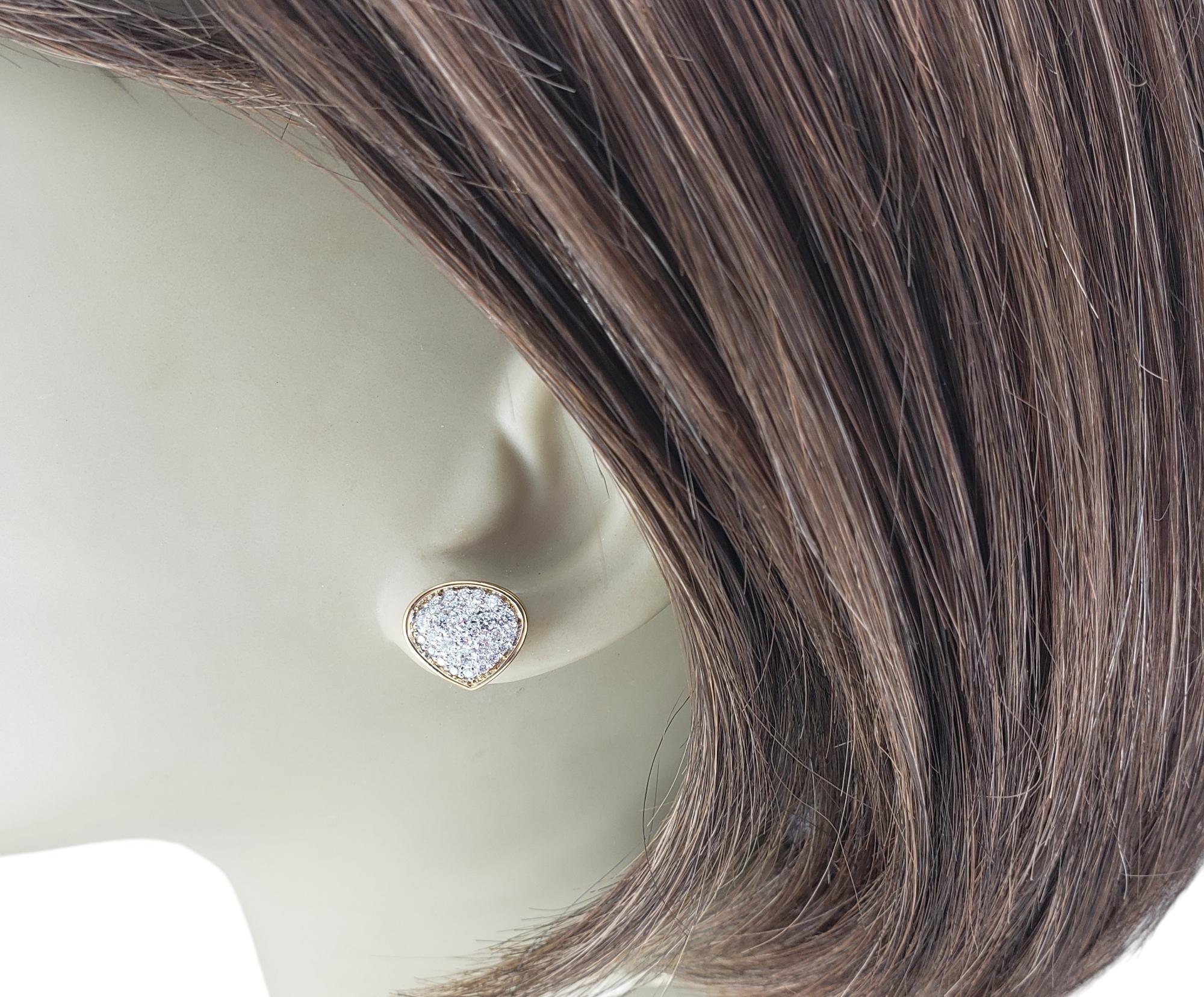 Marina B Trisola 18K Yellow Gold Pave Diamond Teardrop Stud Earrings #20583 3