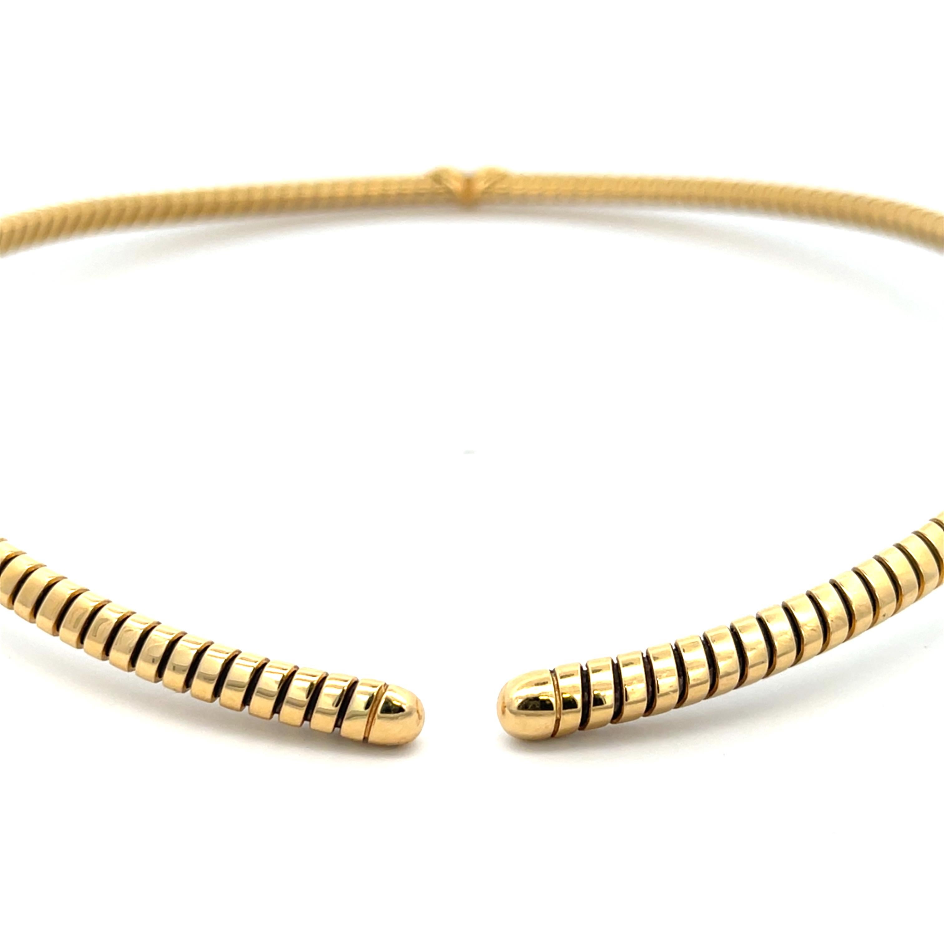 Round Cut Marina B Trisolina Pave Diamond Collar Necklace 18K Yellow Gold