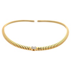 Marina B Trisolina Pave Diamond Collar Necklace 18K Yellow Gold