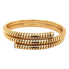Marina B Trisolina Dreifacher Pavé-Diamant-Gold-Armreif