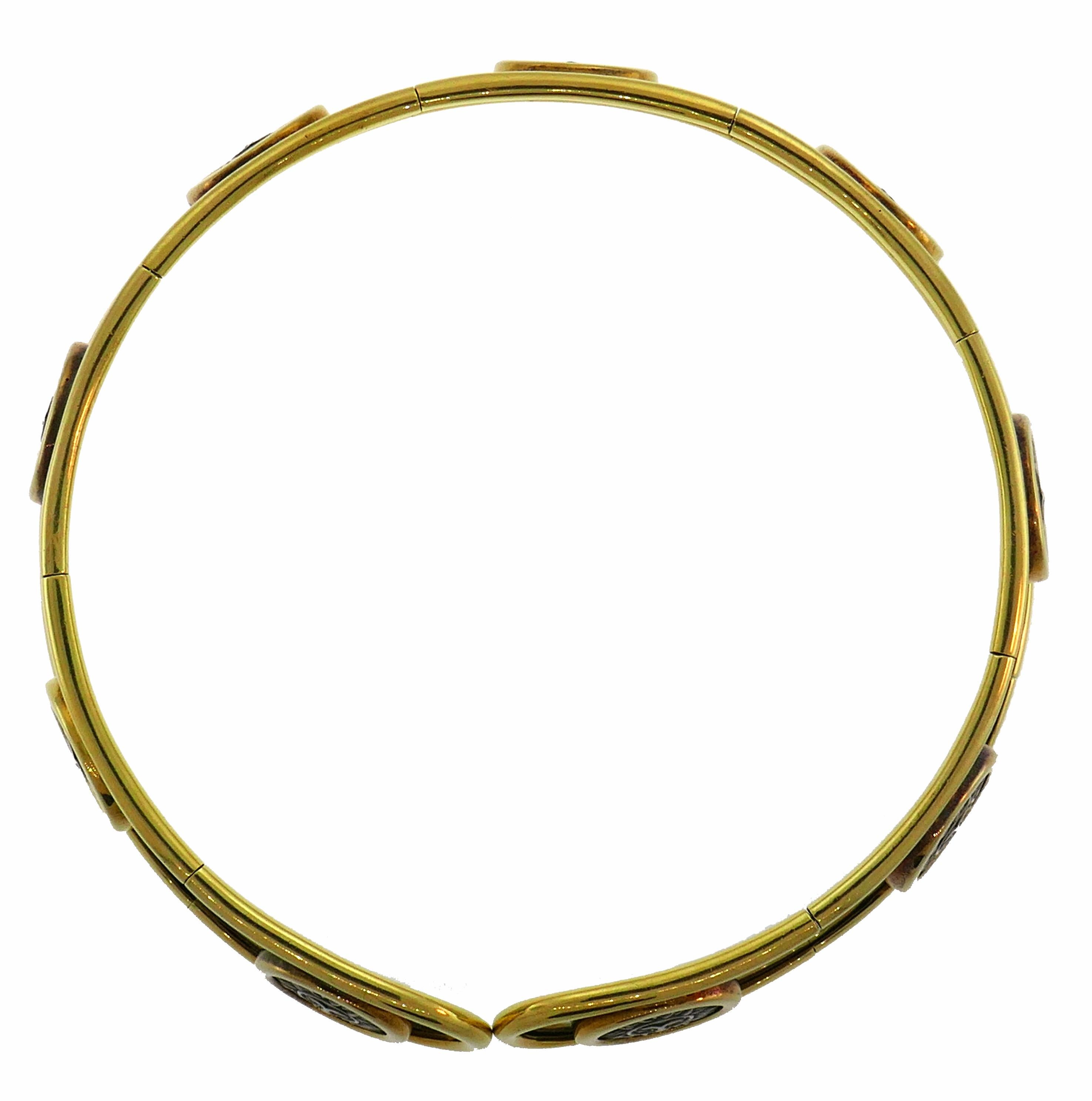 Marina B Choker Necklace Stainless Steel Yellow Gold, 1980s 1