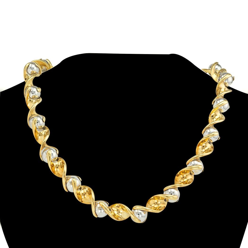 Marina B two-tone gold necklace circa 1990. *

We are here to connect you with beautiful and affordable antique and estate jewelry.

SPECIFICATIONS:

Contact us right away if you have additional questions.

METAL:  two-tone 18-karat yellow and white