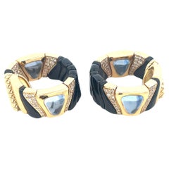 Marina B Vintage Diamond Hoops Earrings