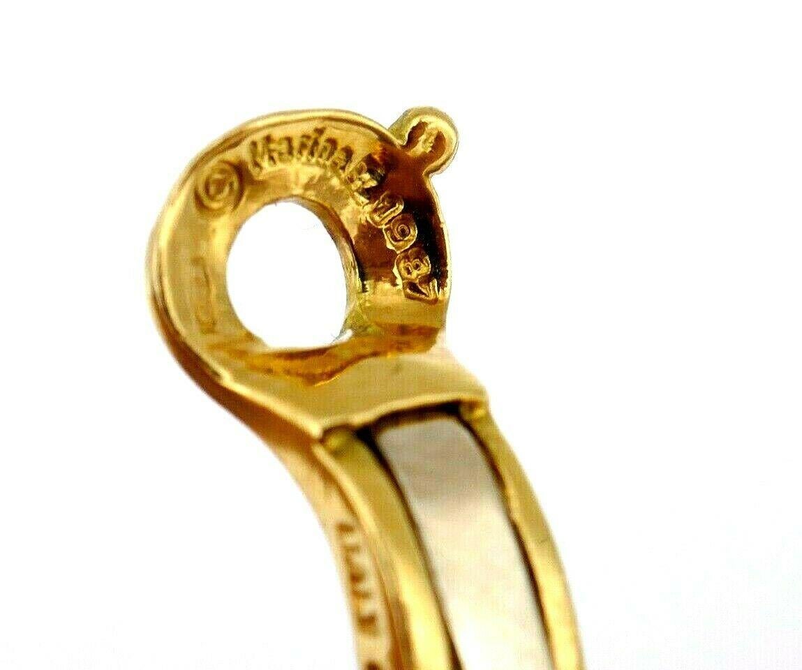Marina B Vintage Gold Onyx Steel Clip-On Earrings For Sale 3