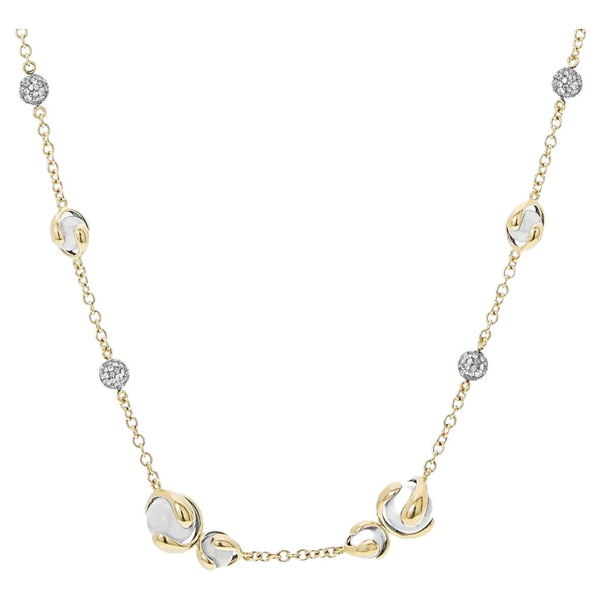 Marina B White Agate Diamond Cardan Necklace