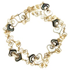 Marina B White & Black Mother of Pearl Long Necklace