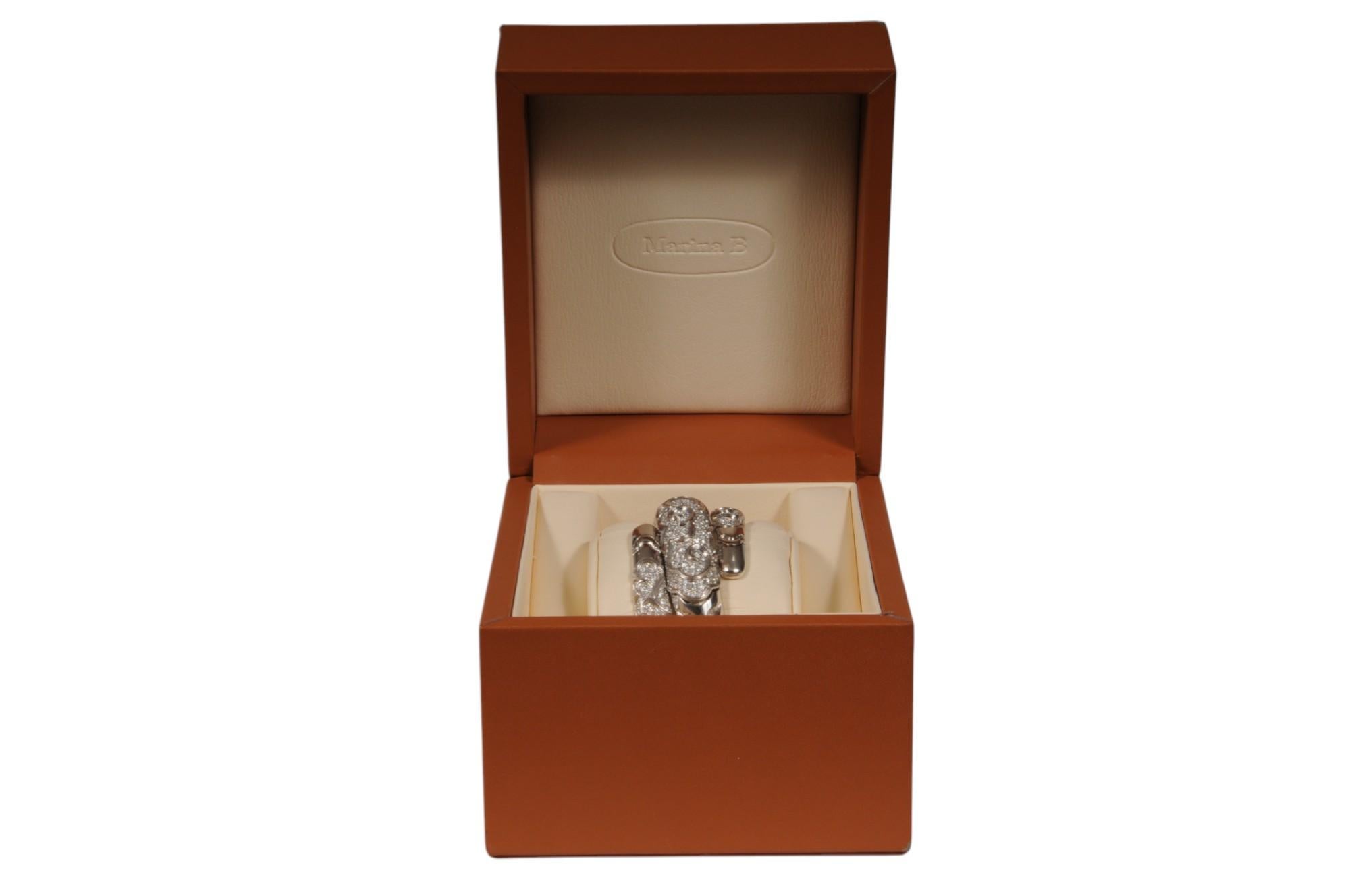 I. A B. Bracelet Onda Coil en or blanc et diamants 3.10Ct Wrist Cuff Spiral en vente 13