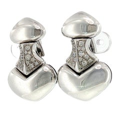 Marina B White Gold Diamond Earrings 18K Circa 1990s