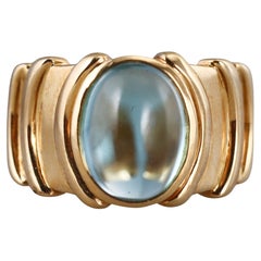 Marina B Yellow Gold Blue Topaz Ring