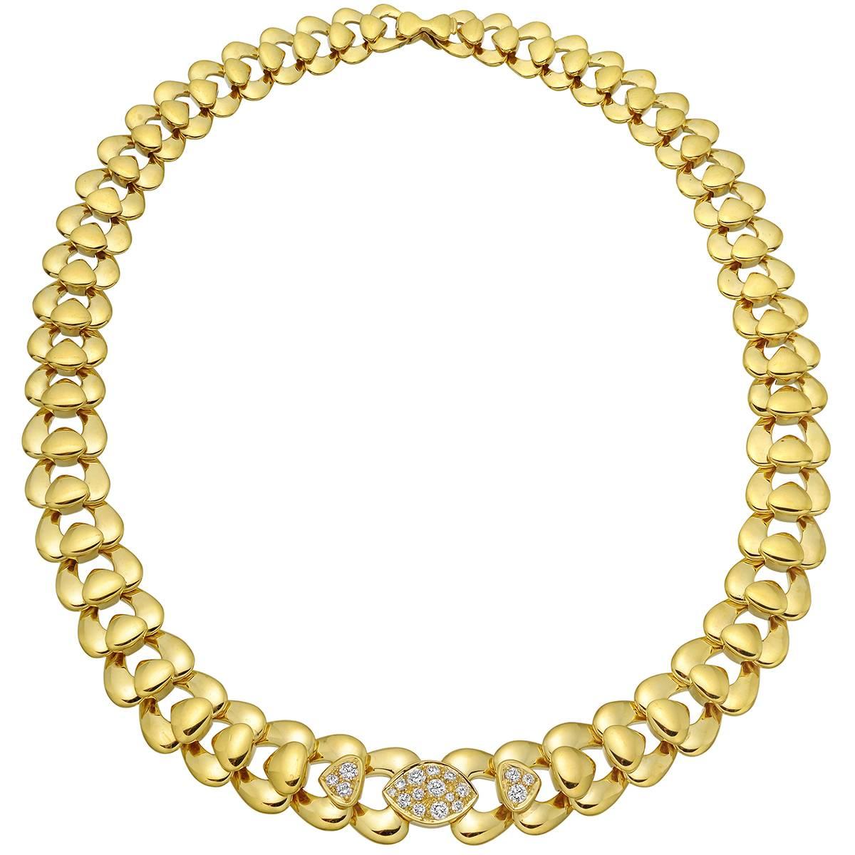 Marina B Yellow Gold Diamond Collar Necklace