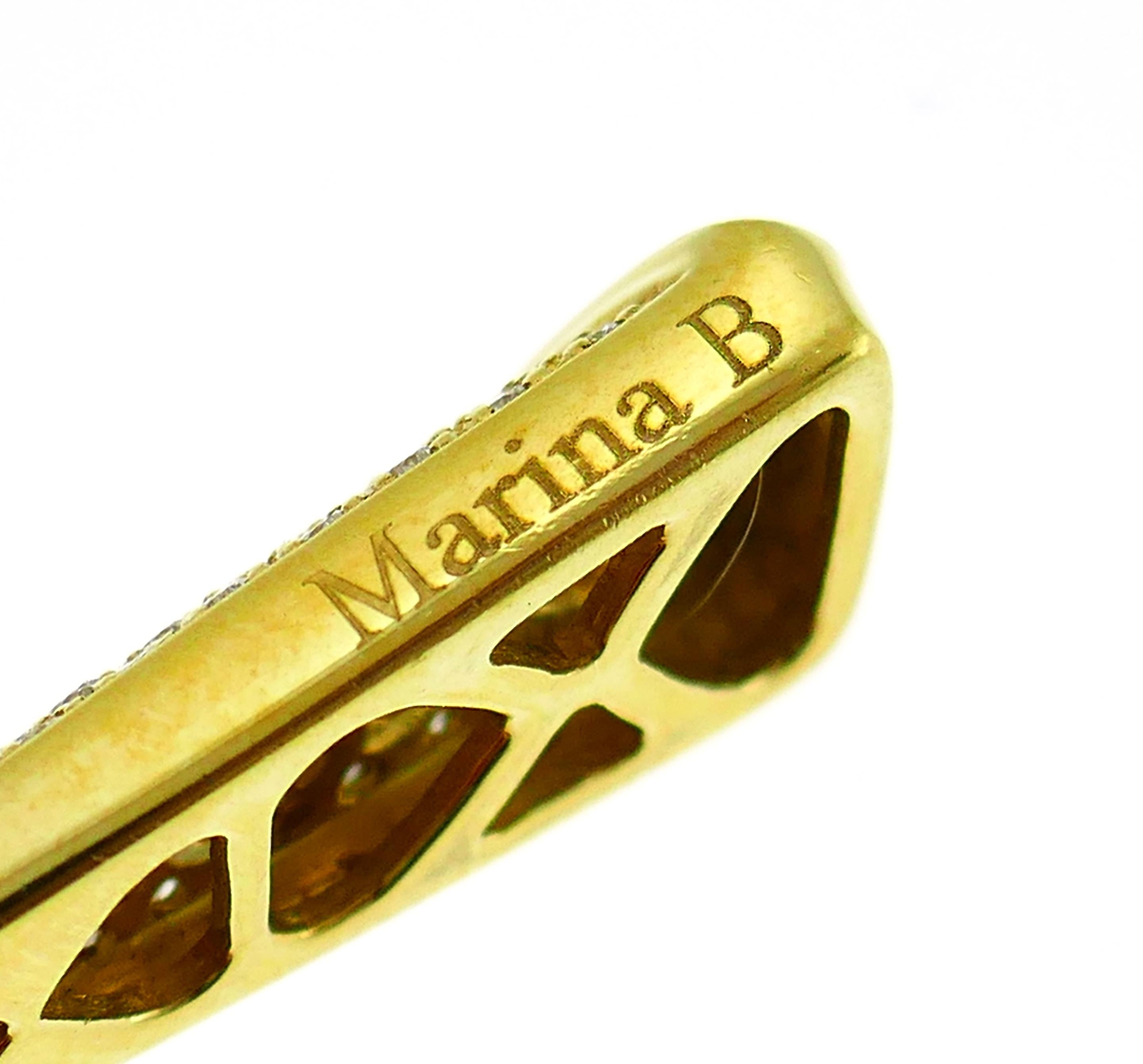 Marina B Gelbgold-Halskette mit blauem Topas und Diamant, 1980er Jahre im Angebot 4