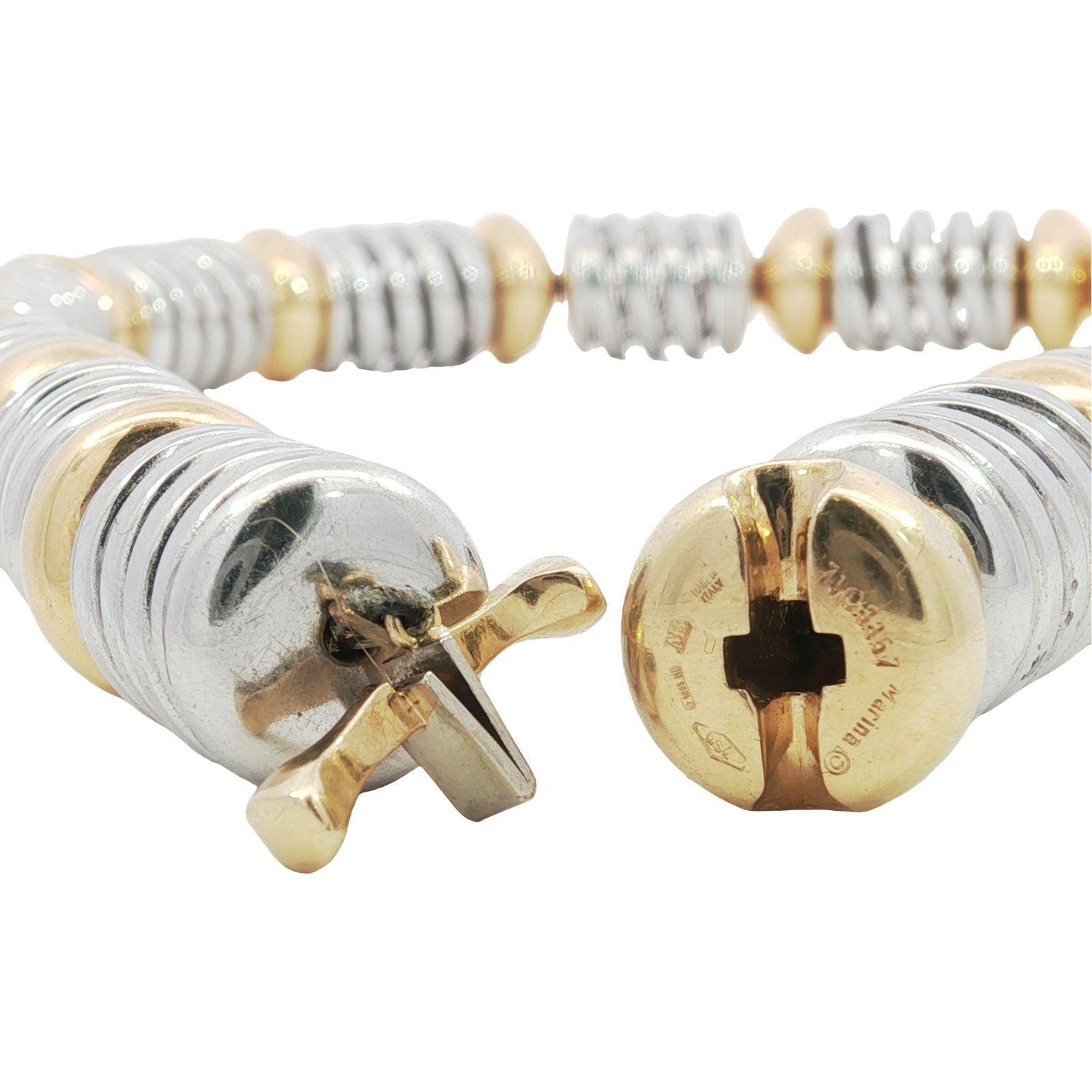Marina B Or jaune Or blanc Collier ras de cou Helix 18K en vente 1